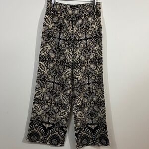 Kobi Halperin Black and Cream Baroque Pattern Pants